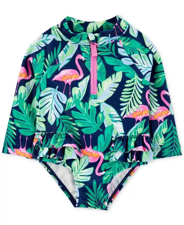 

Детский купальный комбинезон с длинным рукавом Tropical Flamingo для девочек Carter's, мультиколор