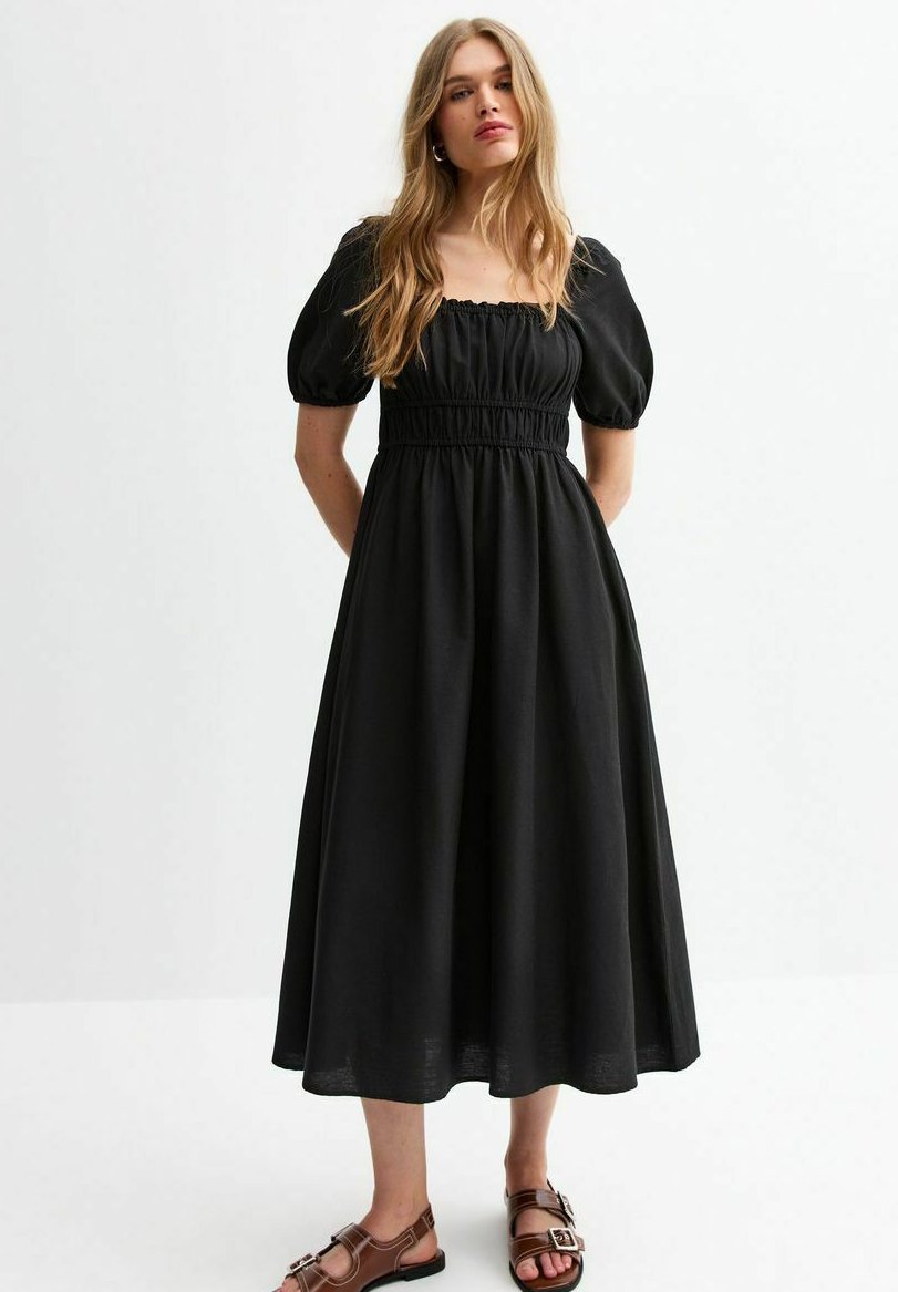 

Повседневное платье PUFF SLEEVE MIDI New Look, черный