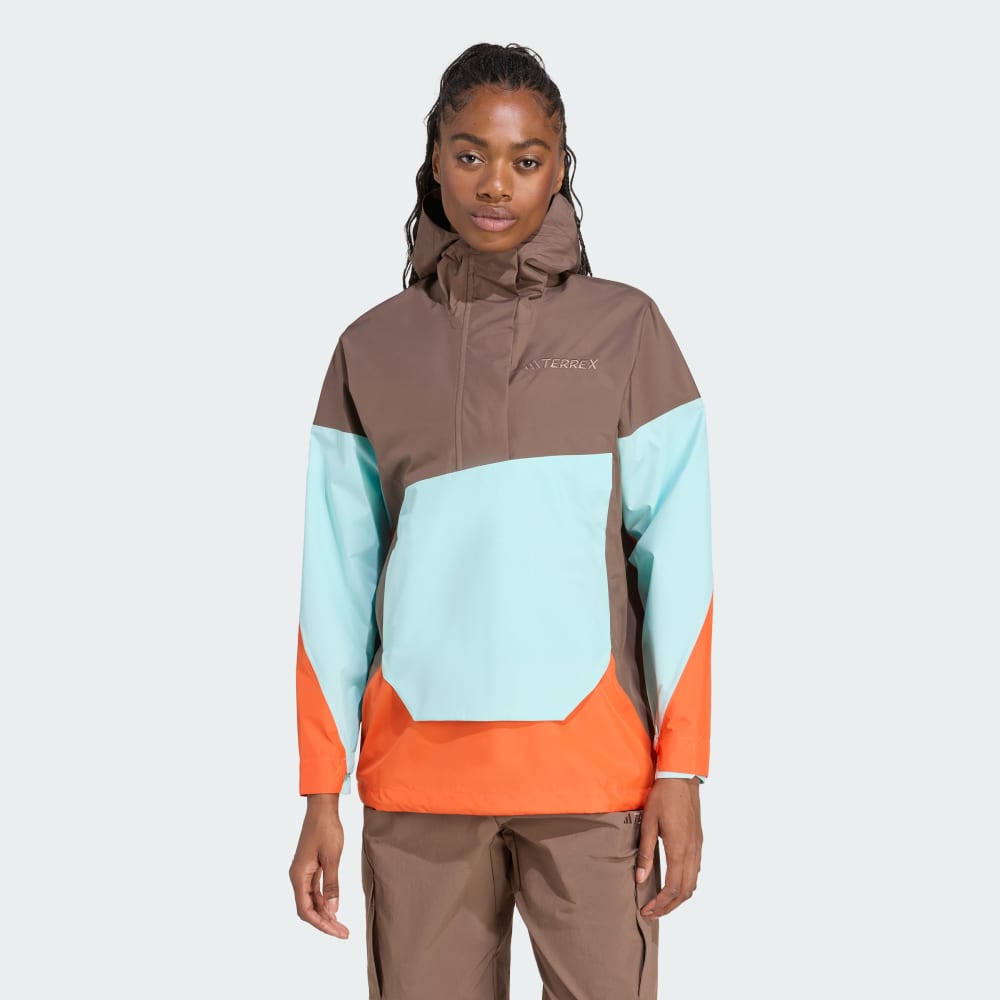 

Куртка Adidas Terrex Xploric 2.5L Climaproof Anorak, цвет Earth Strata/Semi Flash Aqua/Semi Impact Orange