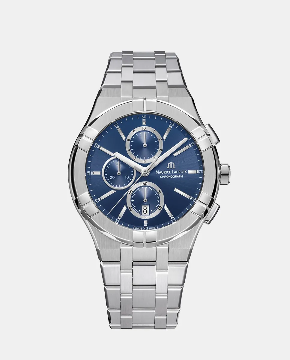 

Aikon AI1118-SS002-430-1 Мужские стальные часы-хронограф Maurice Lacroix, серебряный