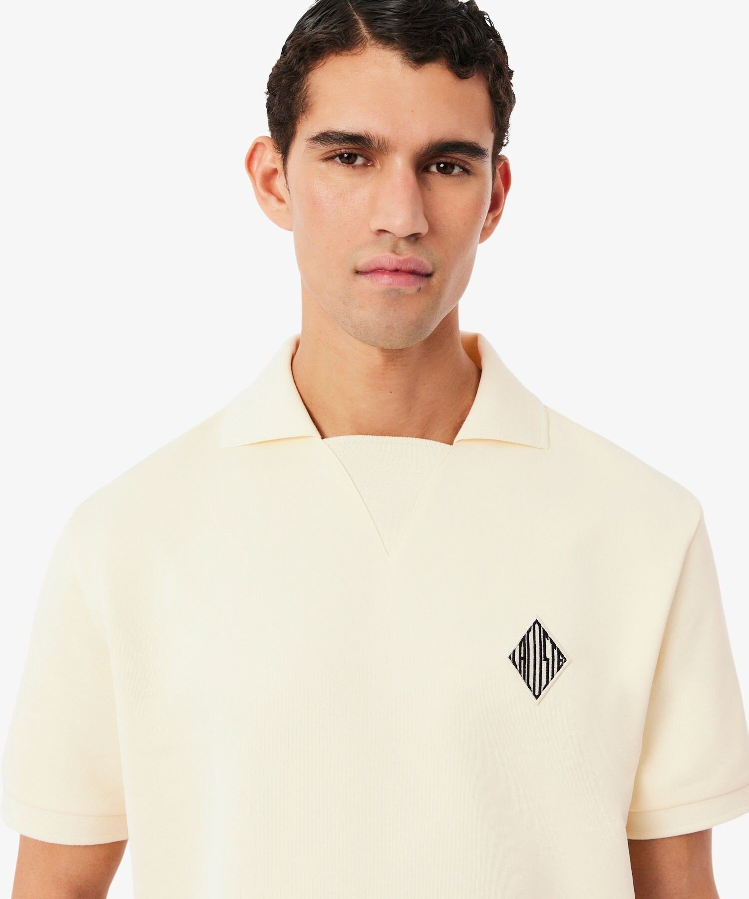 Рубашка-поло LACOSTE из флиса, Ivory