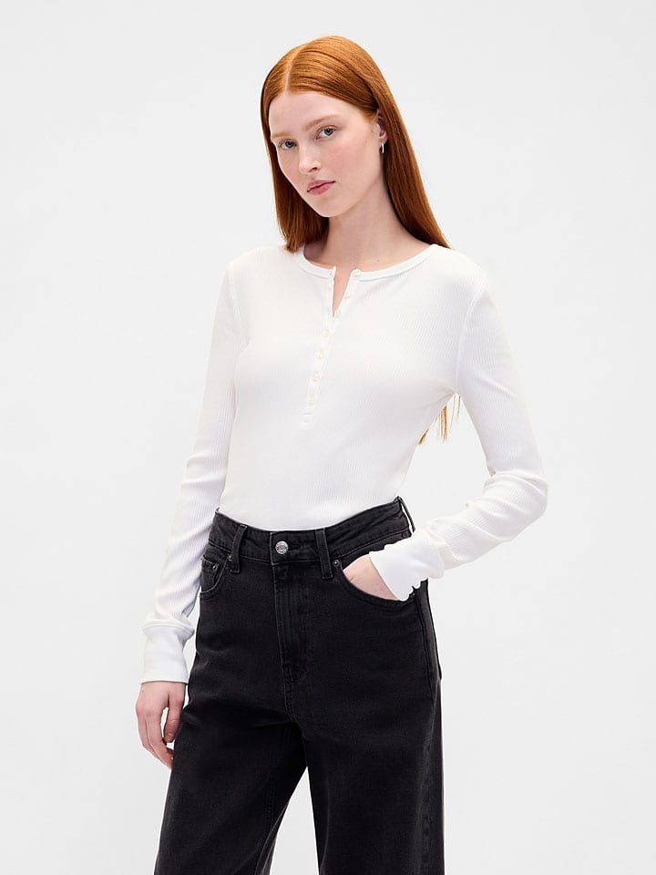 

GAP Белая футболка с длинными рукавами