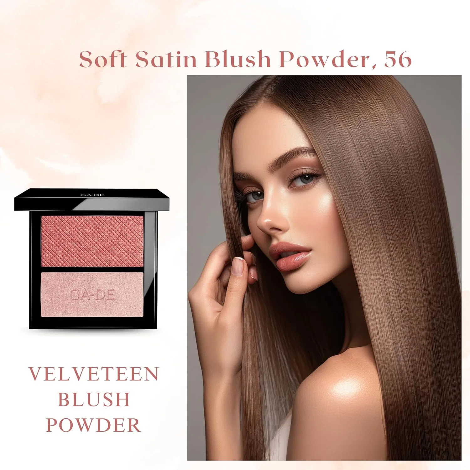 Палетка румян и хайлайтеров GA-DE Velveteen Blush & Shi ммer Duet, оттенок 53 Neutral, 7 г — фото 2