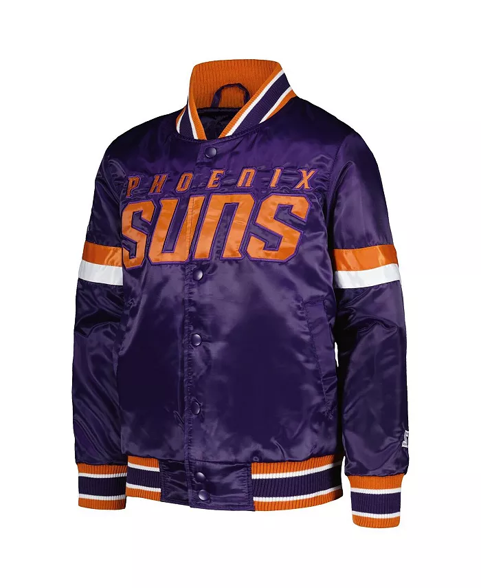 Куртка бейсбольная на молнии с принтом Phoenix Suns, фиолетовая, для подростков Starter — фото 3