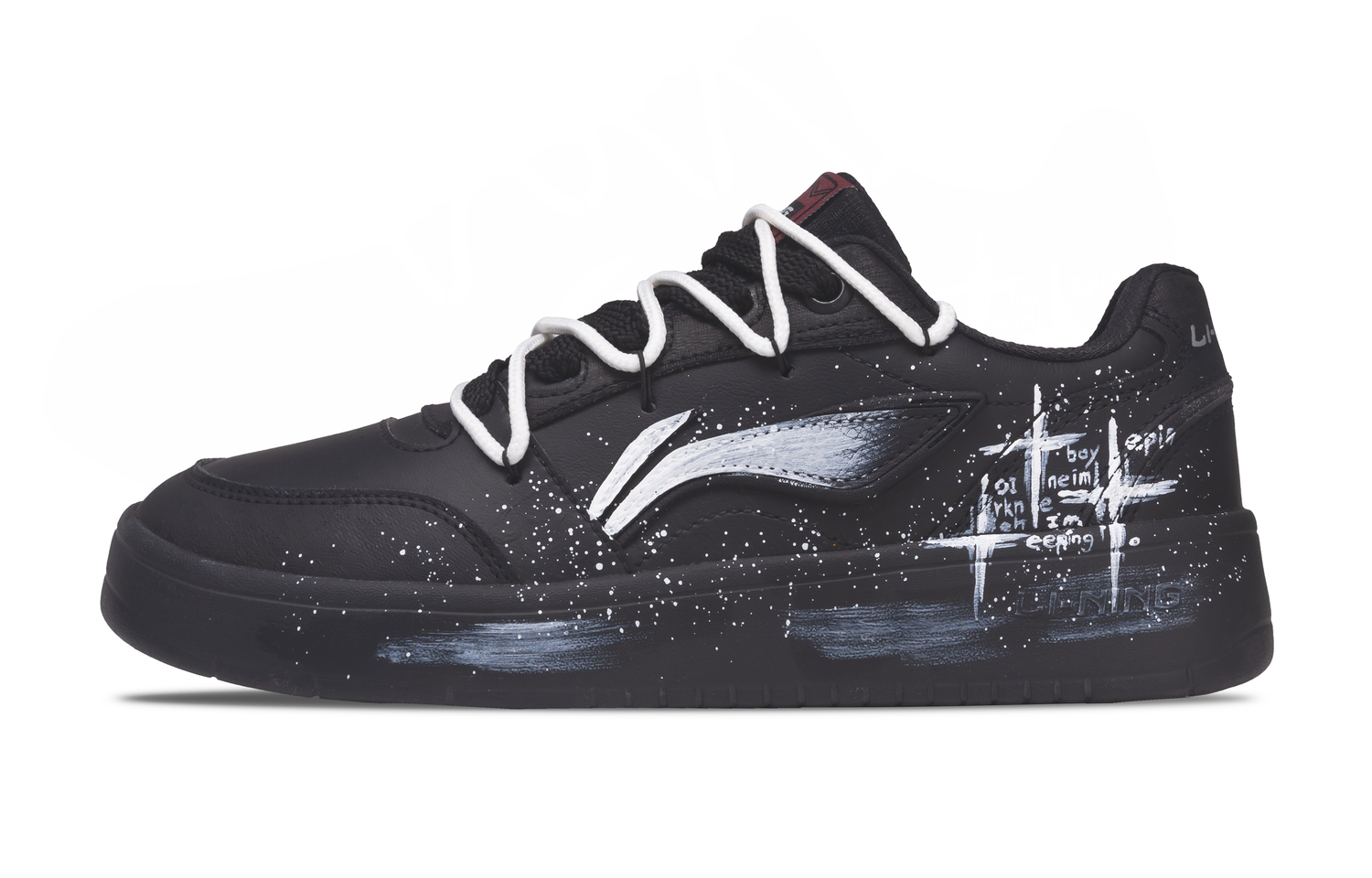 

Yuanbao V3 устойчивые к истиранию амортизирующие низкие кроссовки для скейтбординга мужские LINING, черный белый