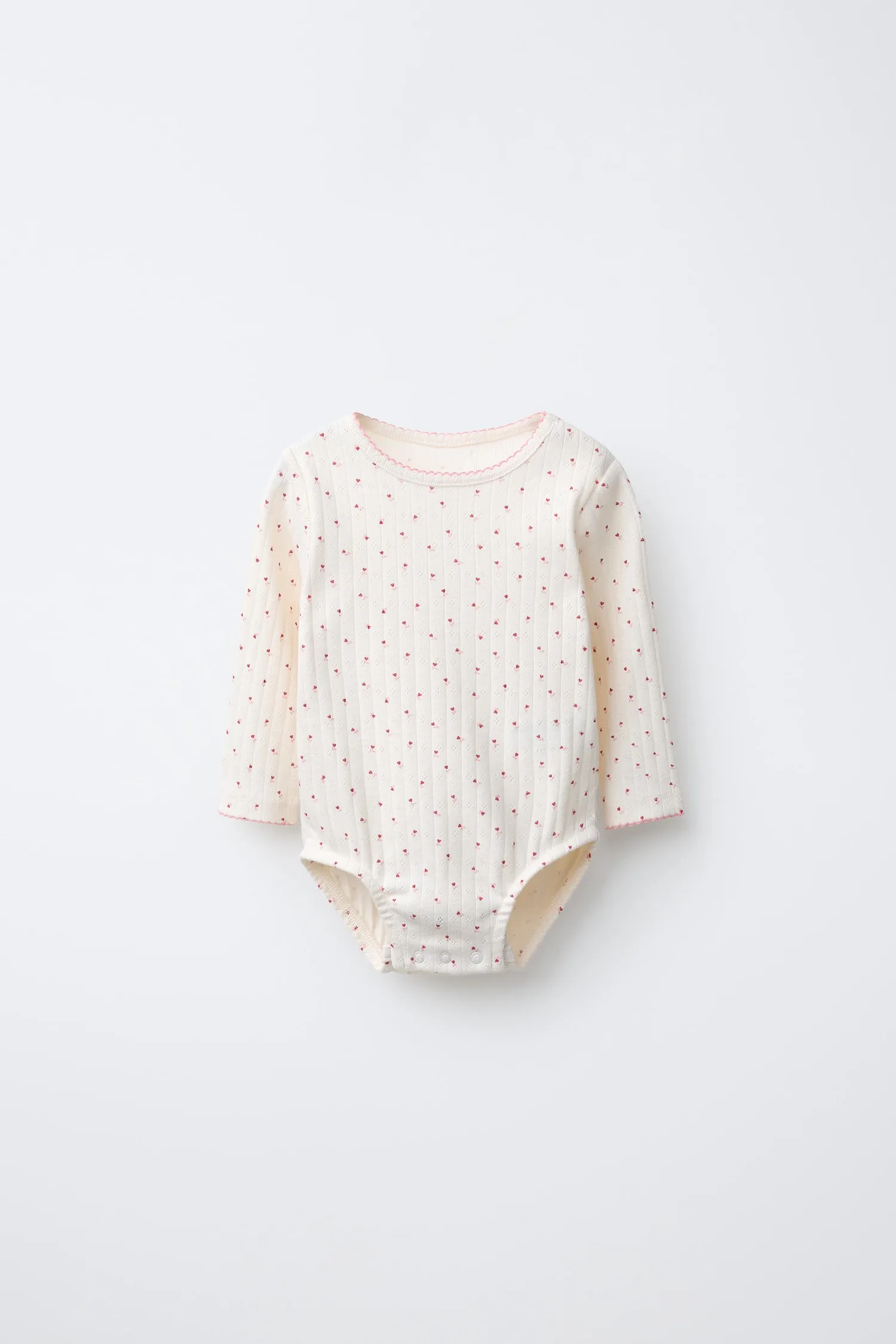 Комплект из кардигана, боди и леггинсов с принтом в виде сердечек Zara, пастельно-розовый — фото 3
