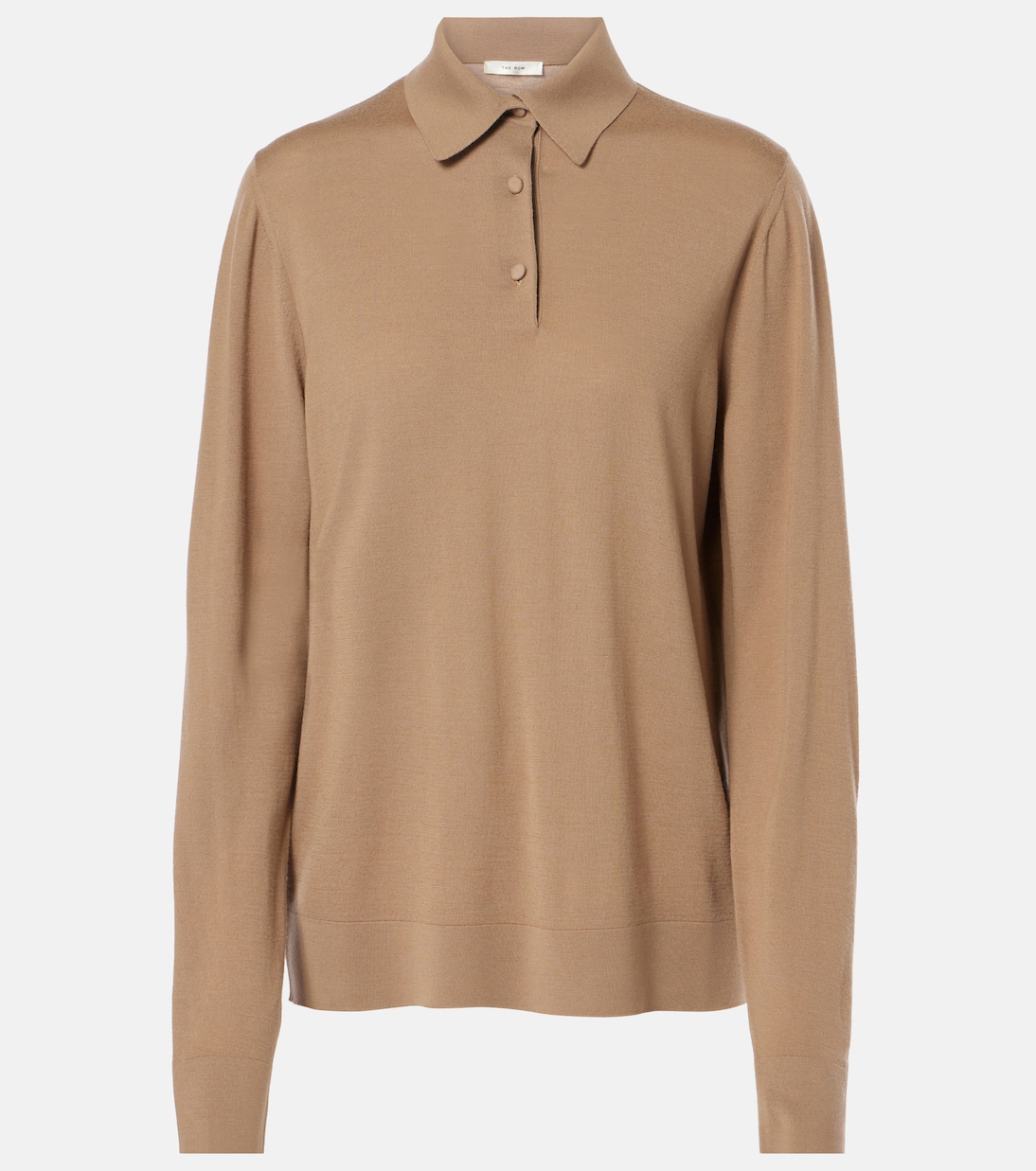 

Свитер-поло из шерстяного джерси Ipanelli The Row, кэмел
