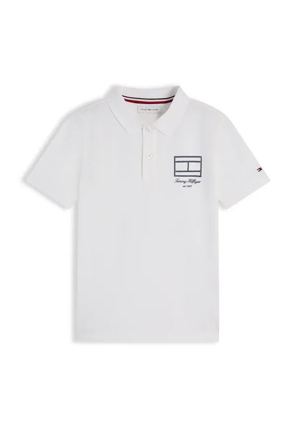 Футболка-поло с вышитым флагом Tommy Hilfiger, белый — фото 4