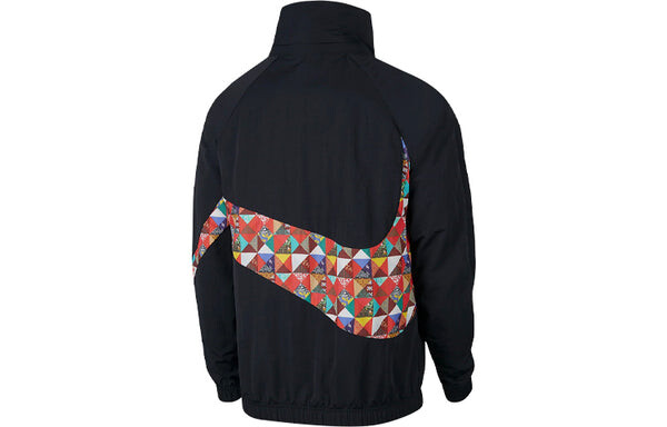 Куртка Nike Big Swoosh logo Contrasting Colors Sports Jacket Black, черный — фото 2