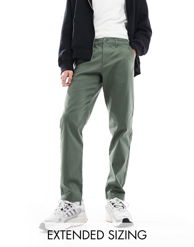 

Зауженные брюки чинос цвета хаки ASOS DESIGN