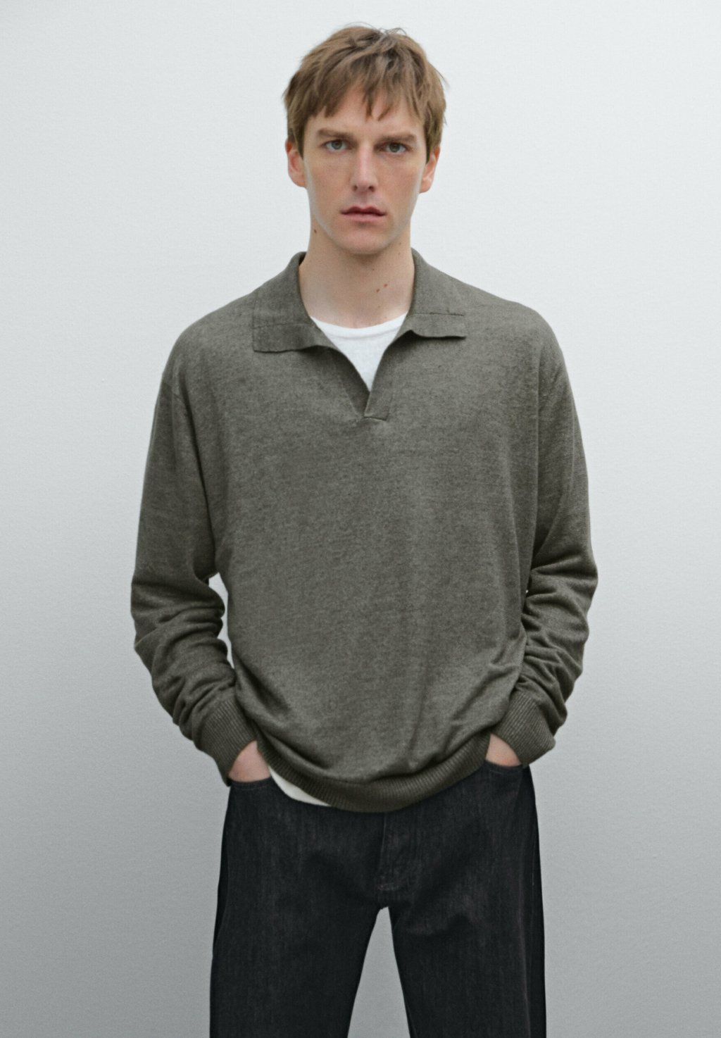 

Топ с длинными рукавами Massimo Dutti, коричневый