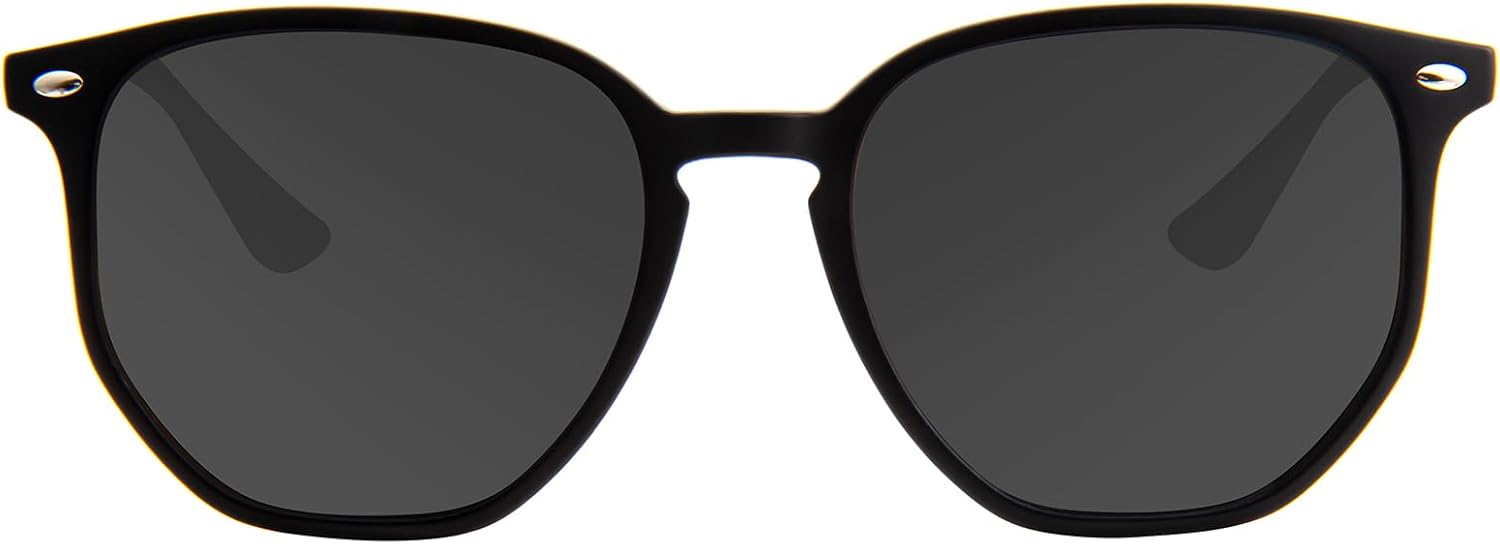 

Женские поляризованные солнцезащитные очки MAXJULI с увеличенной шестиугольной оправой, модные очки в оправе Polygon TR90, модель 8821, C1 Black Frame / Grey Polarized Lens