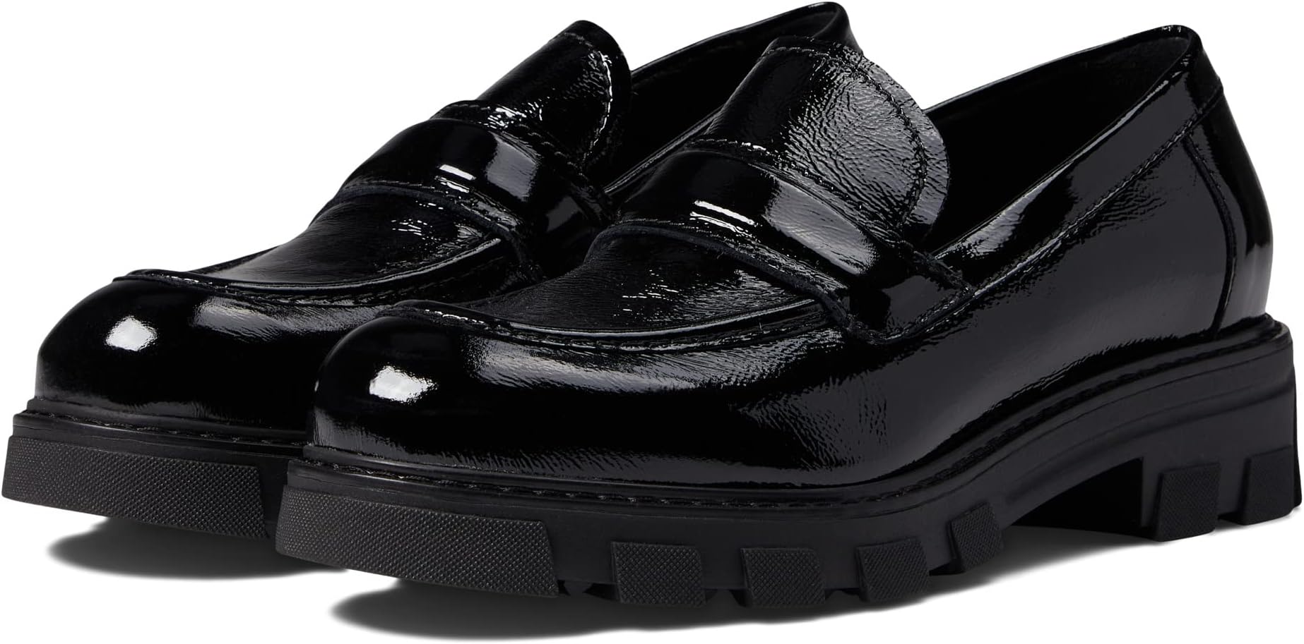 Лоферы La Canadienne Douglas, цвет Black Crinkle Patent