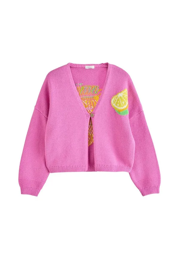 Кардиган с графическим принтом, прямого кроя Next, Pink Lemon