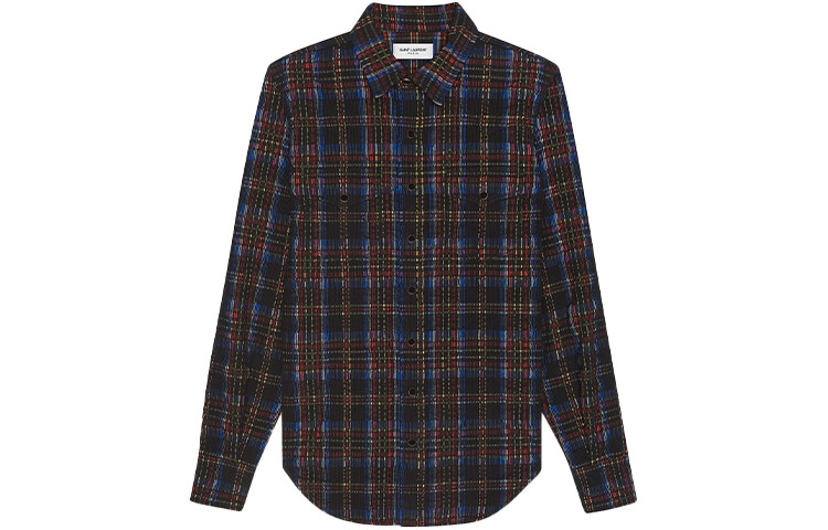 

Рубашка мужская Saint Laurent в клетку, синий / красный
