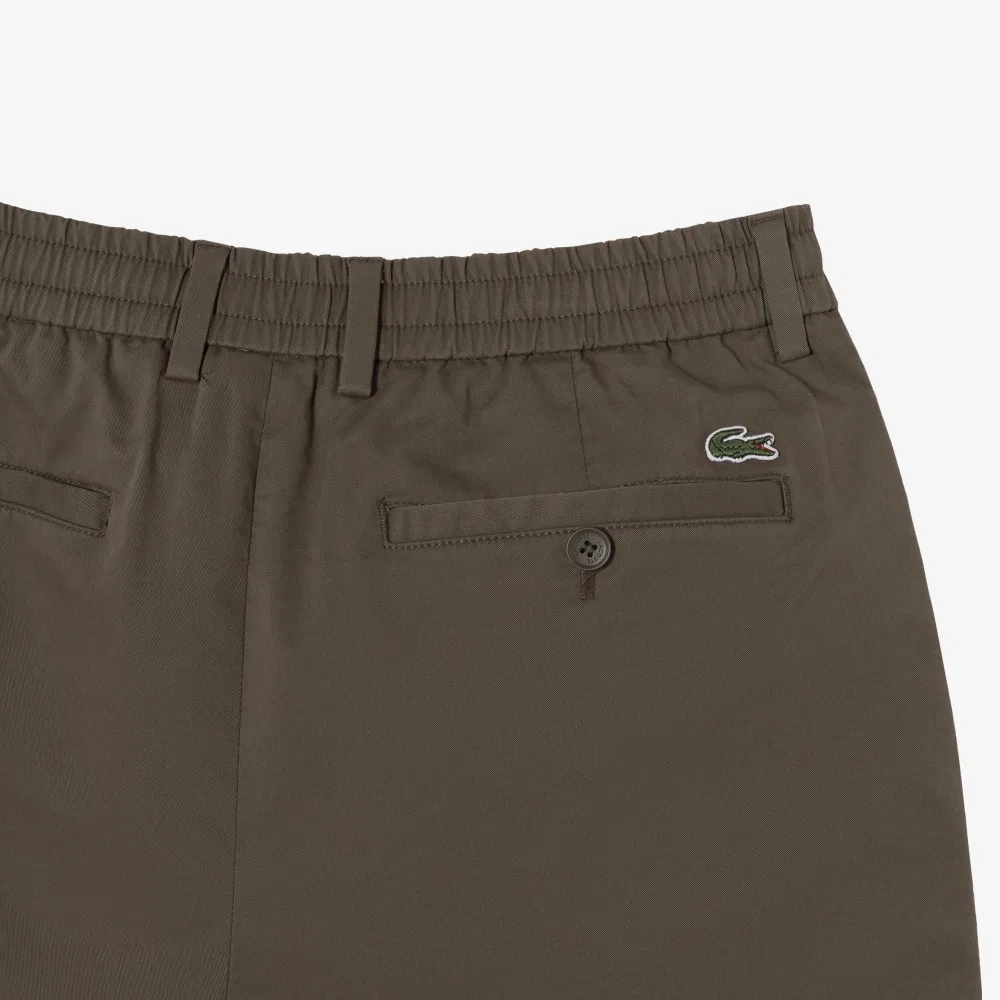 Мужские шорты-чиносы-бермуды, коричневые, от Lacoste — фото 3