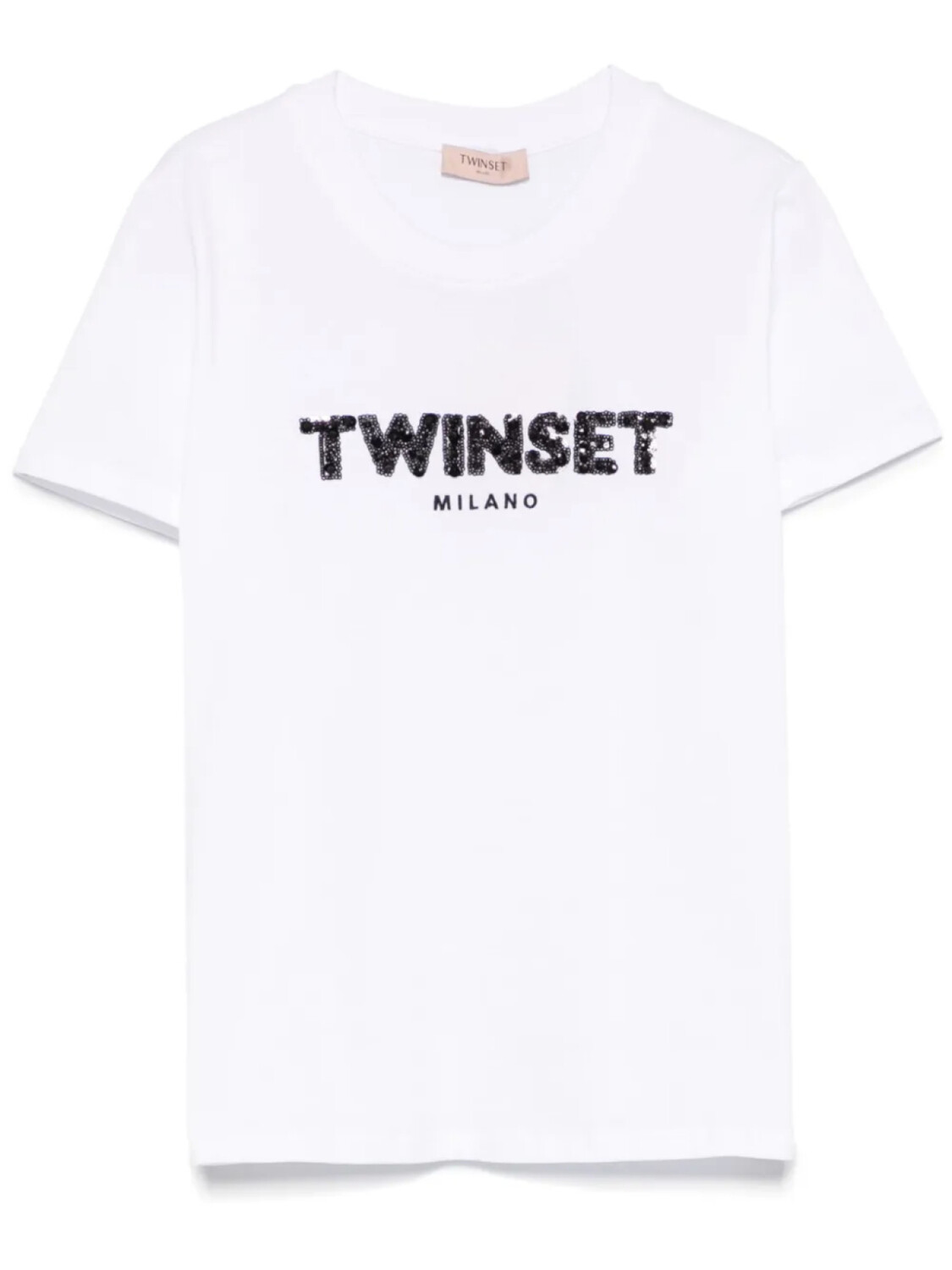 

Футболка с логотипом TWINSET, расшитая пайетками, белый