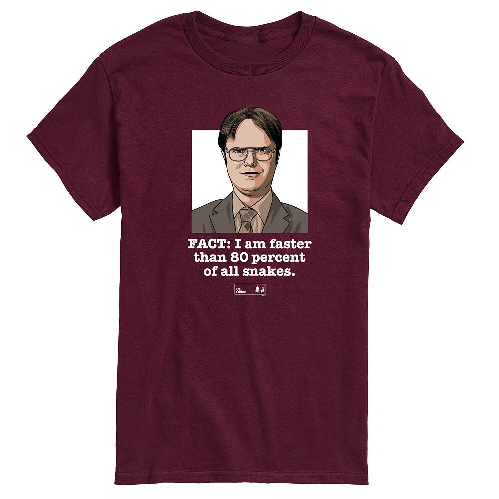 

Мужская футболка с рисунком The Office Dwight Facter Faster Licensed Character, красный
