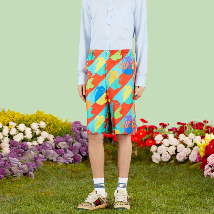 

Китайский Новый год повседневные шорты мужские многоцветные Gucci, цвет Multicolor