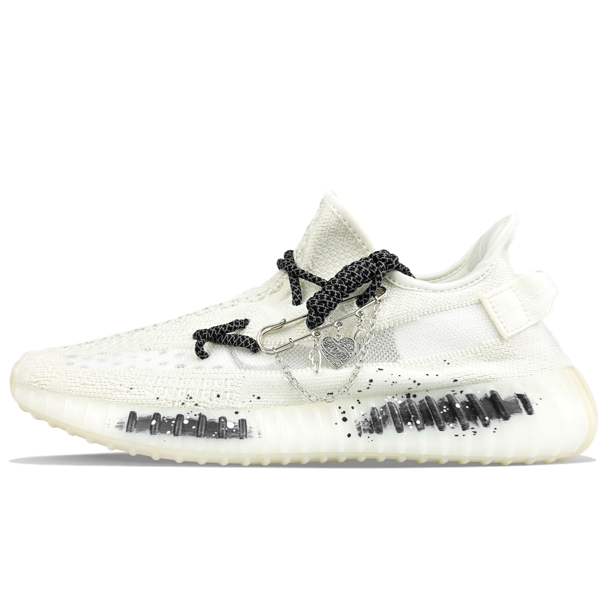 

Adidas Originals Изнашиваемые кеды Yeezy Boost 350 V2 низкие повседневные унисекс белый черный белый черный, цвет White Black