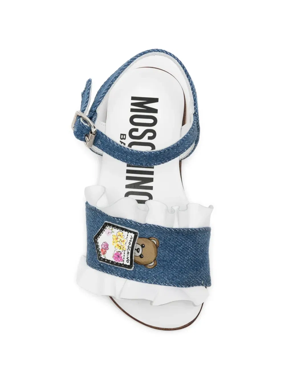 Босоножки с оборками Moschino Kids, синий — фото 3