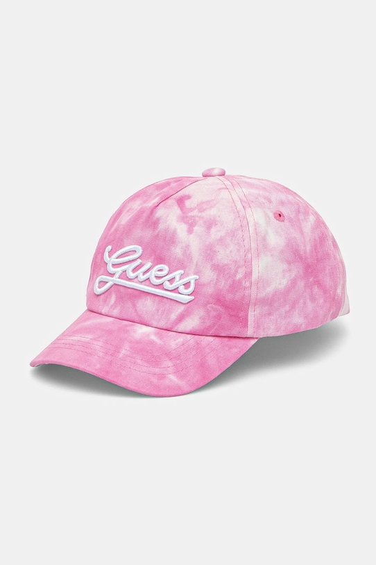 

Детская хлопковая кепка с козырьком Guess, розовый