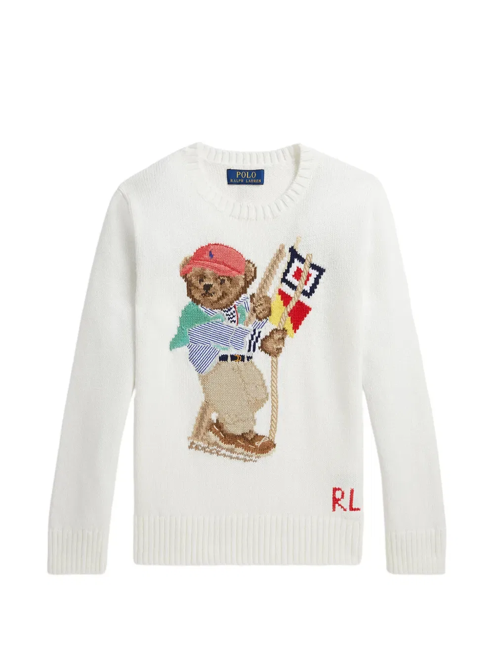 Свитер с изображением медведя Polo Ralph Lauren Kids, белый