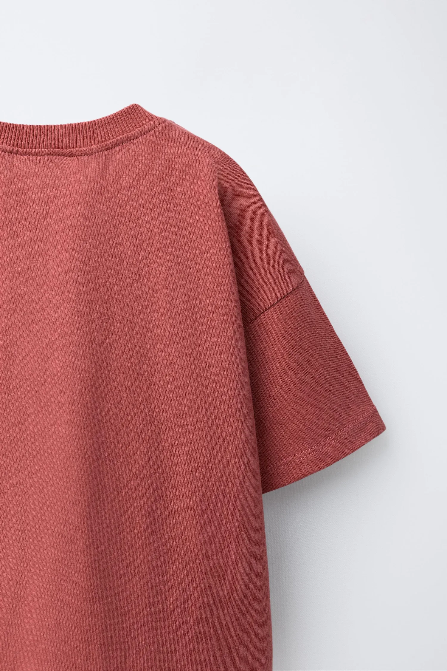 Футболка с вышитым львом Zara, бургундия — фото 4