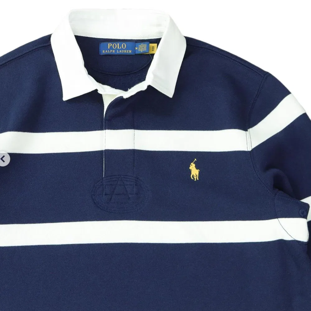 Свитшот мужской с логотипом, вышивкой, полосками и на флисе Polo Ralph Lauren, Marine Blue — фото 3