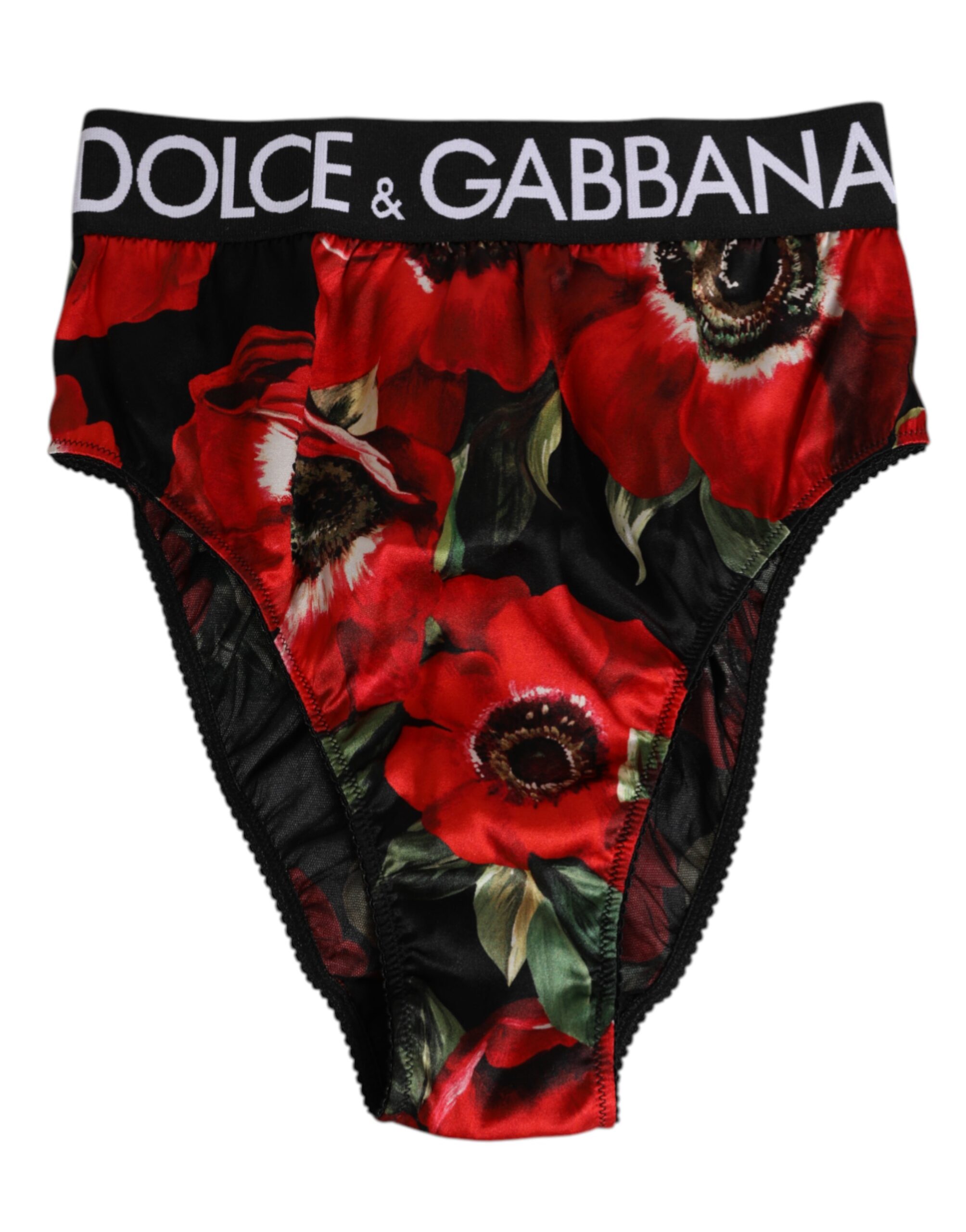 

Черное нижнее белье с цветочным принтом и высокой талией Dolce & Gabbana, черный