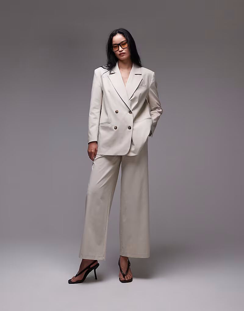 

Широкие брюки ASOS DESIGN в нейтральном цвете