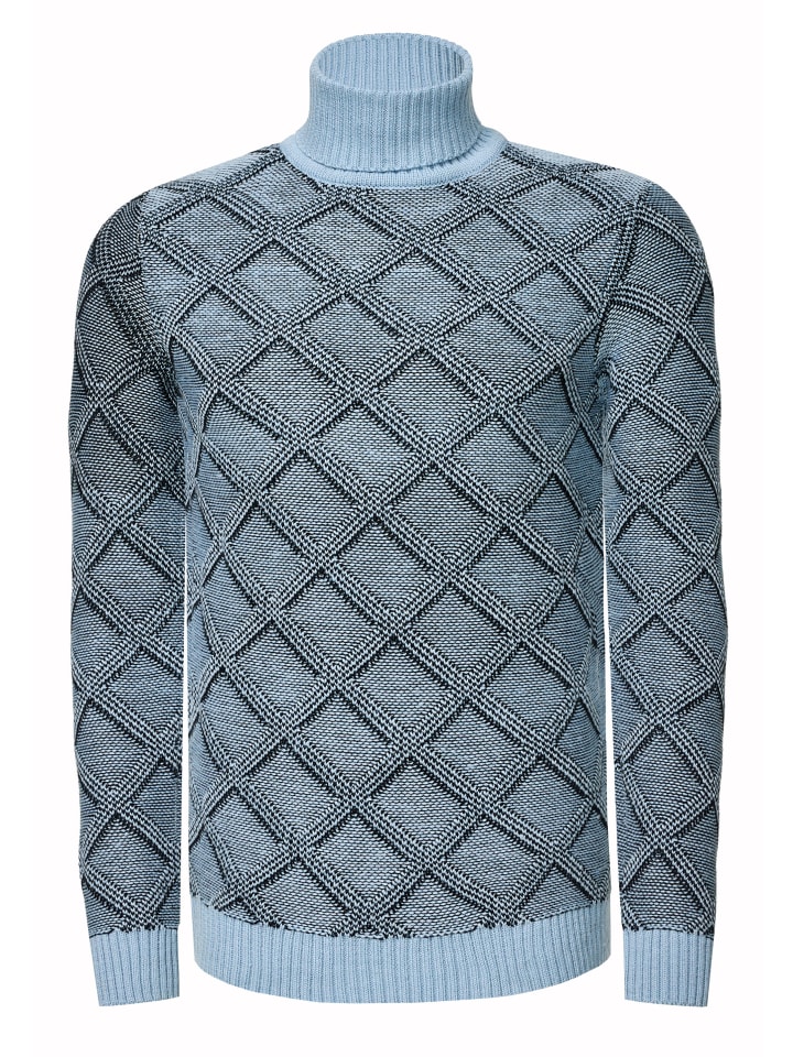 

Водолазка из толстой пряжи в клетку светло-голубого цвета Rusty Neal