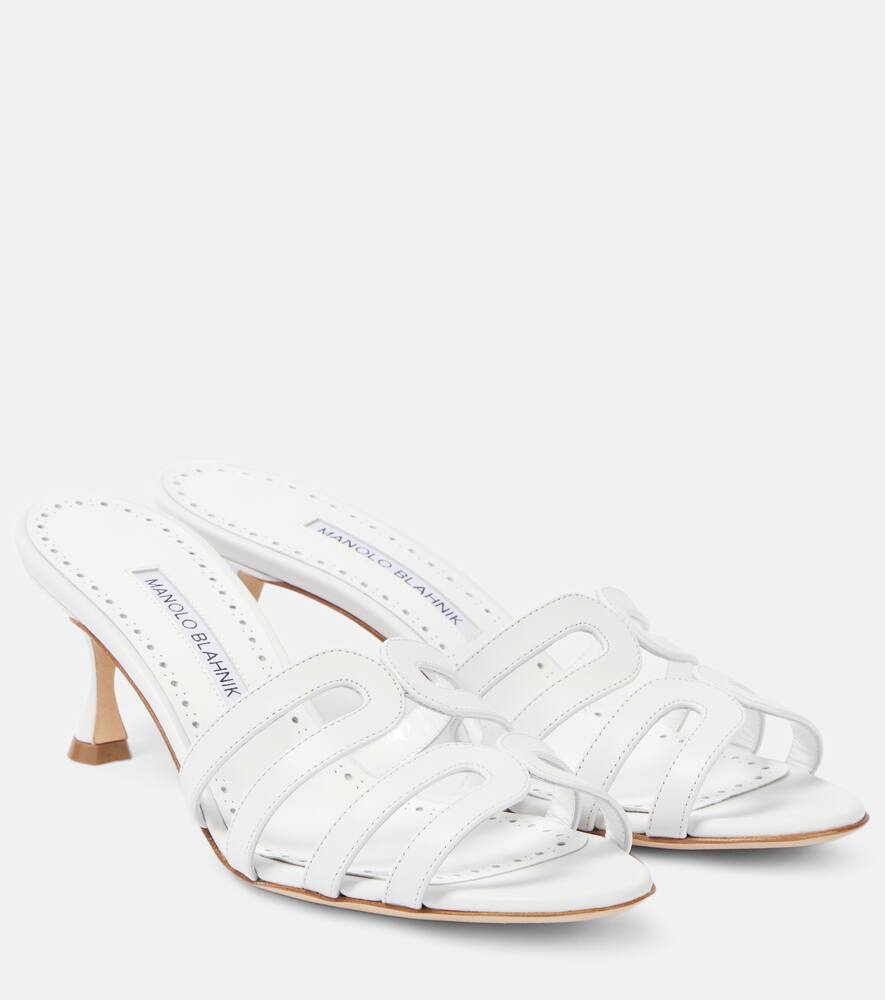 Ahwak 50 кожаные мюли Manolo Blahnik, 1014 Whit