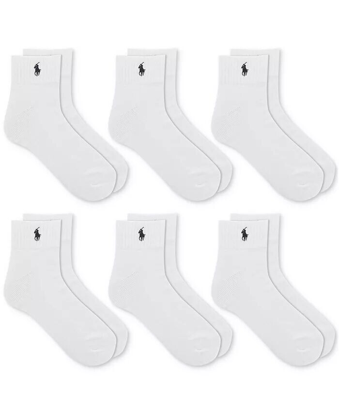 

Мужские носки Performance Sport Quarter, 6 пар Polo Ralph Lauren, белый