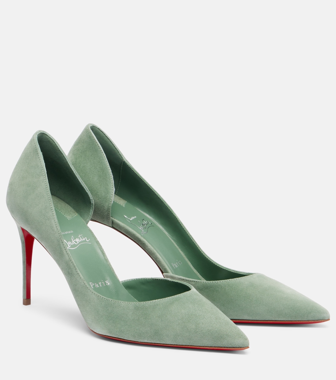 Туфли-лодочки Iriza 85 из замши Christian Louboutin, Manuka/Lin Manuka