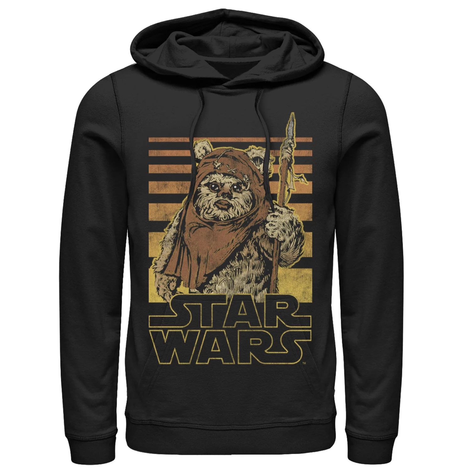 

Мужская толстовка с капюшоном Wicket Retro Ewok Sunset Halftone с графическим рисунком Star Wars