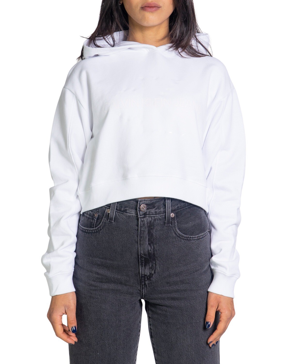 

Толстовка женская Calvin Klein Jeans укороченная, белый