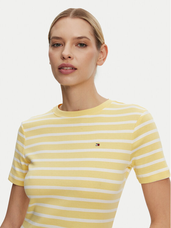 Футболка slim fit New Cody WW0WW40587 Tommy Hilfiger, желтый — фото 4