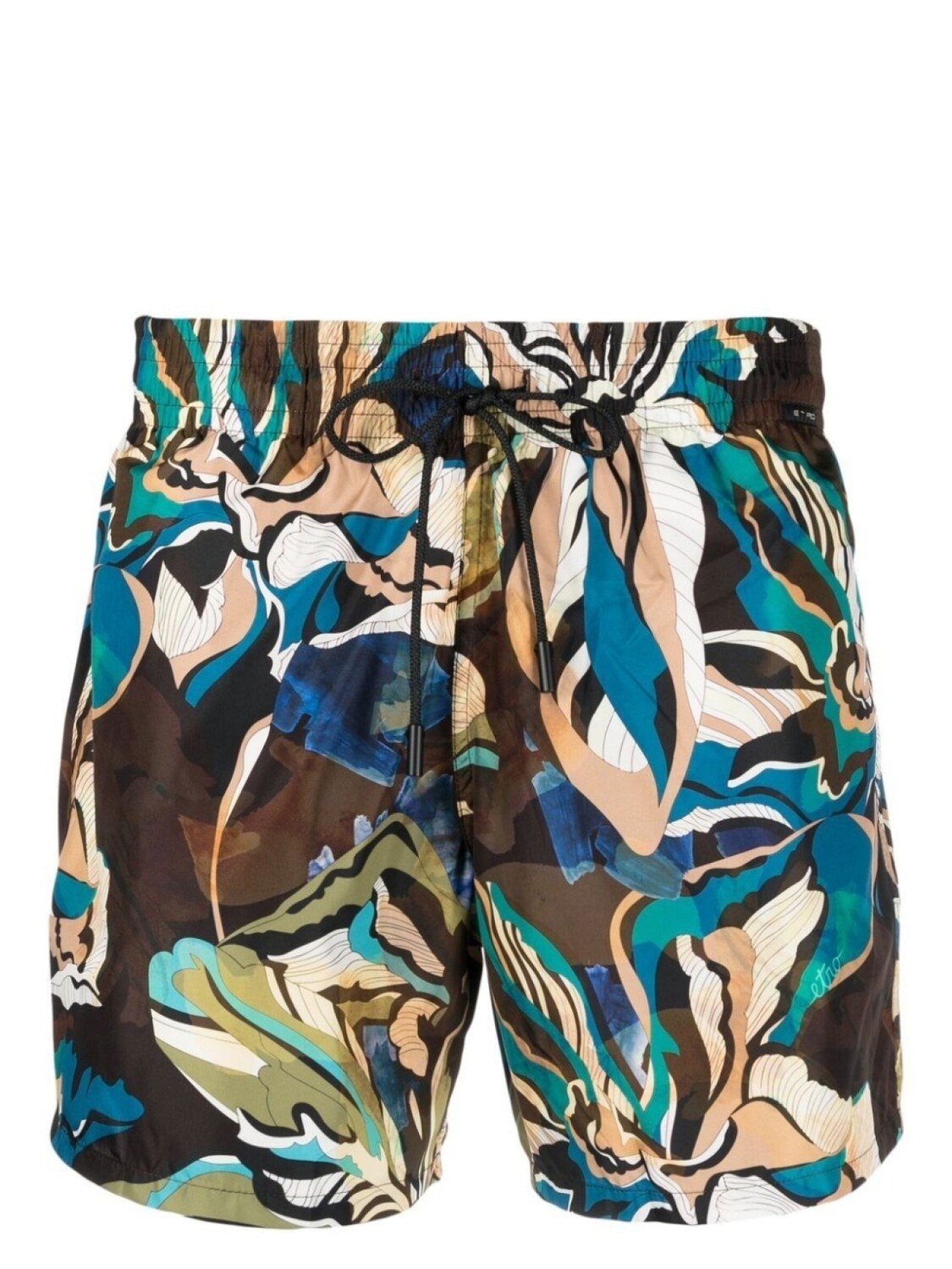 

ETRO плавки-шорты с кулиской и абстрактным принтом, коричневый