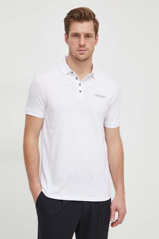 

Хлопковая рубашка-поло Armani Exchange, белый