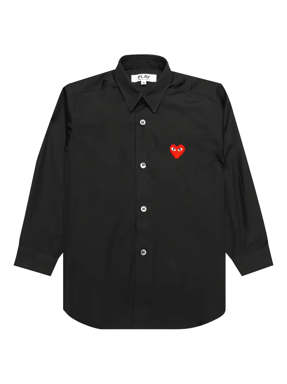 

Рубашка на пуговицах с вышитым сердцем Comme Des Garçons Play Kids, черный