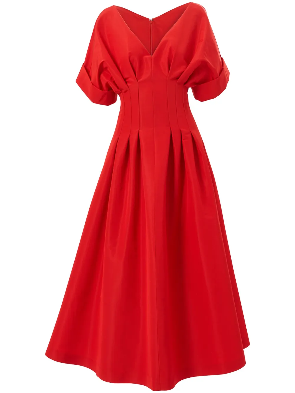 

Платье миди со сборками Carolina Herrera, красный