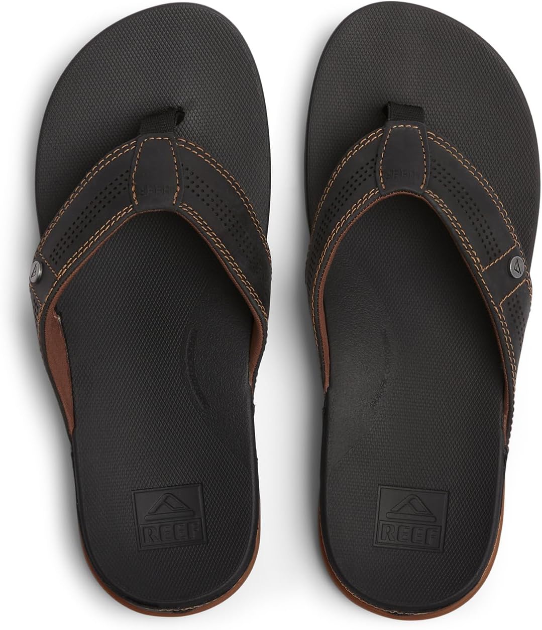 Мужские шлепанцы REEF Men'sCushion Lux, черный/коричневый — фото 2
