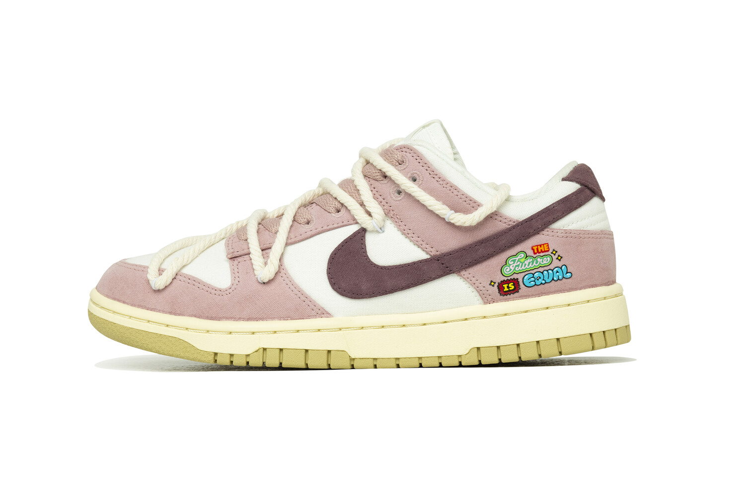 

Кроссовки Nike Dunk Skateboarding Shoes Women's Low-top Pink/white/beige, розовый