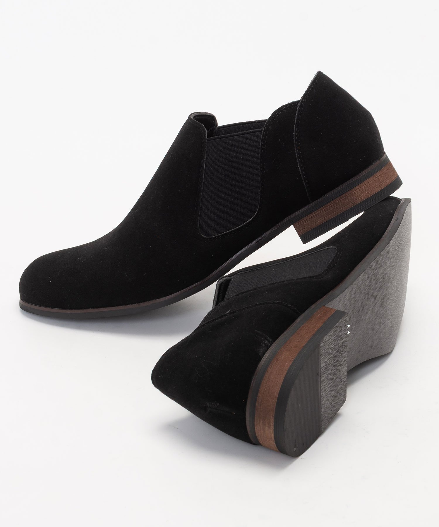 Обувь/слипоны с боковыми вставками и поддержкой пятки SVEC, Black suede — фото 3