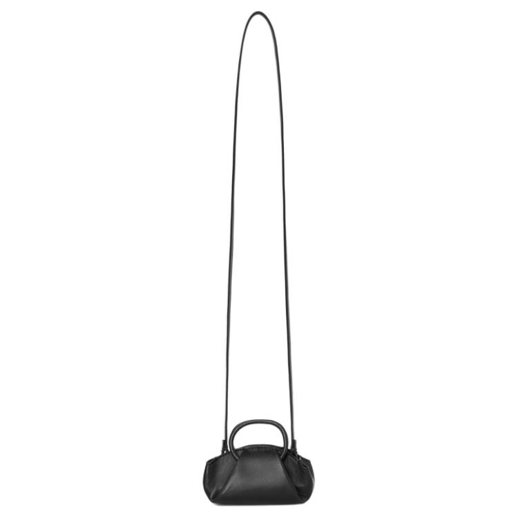 

COS Овчинная наплечная сумка кроссбоди миниатюрная женская черная, Black