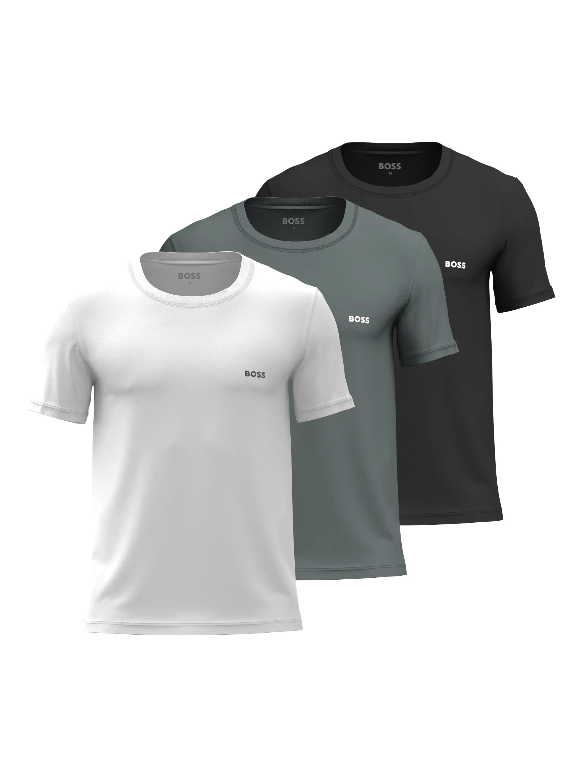 

Комплект из трех футболок с логотипом Boss, белый