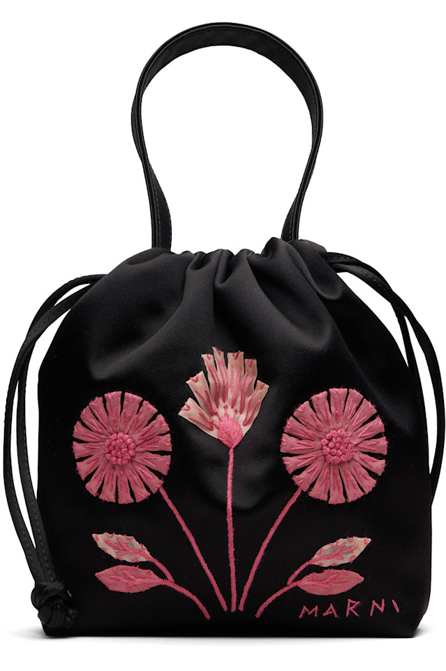 

Резинка для волос, маленький мешочек на завязках Marni, черный