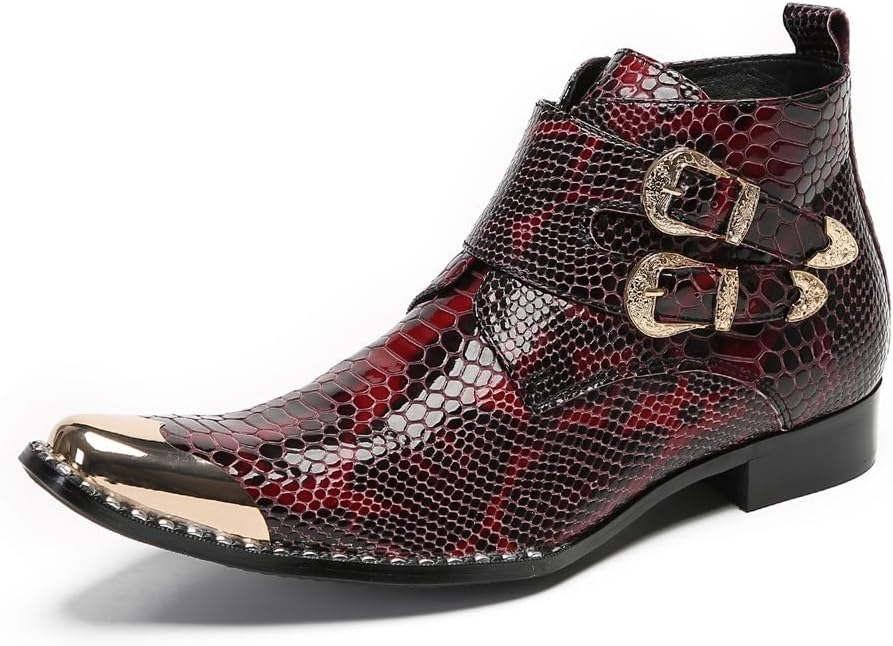 

Мужские ботинки на щиколотку для вечеринки, праздника, офиса, из натуральной кожи Pughgaetzf, бордовый