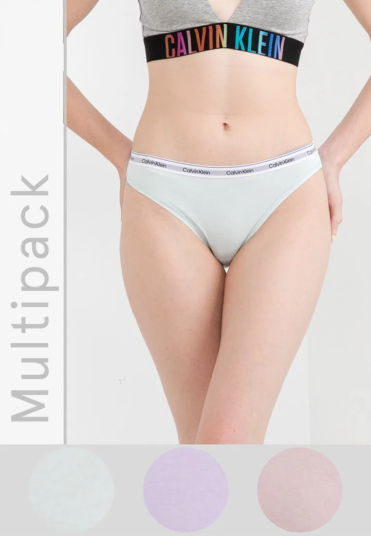 Трусы бикини, набор 3 шт., Calvin Klein, розовый